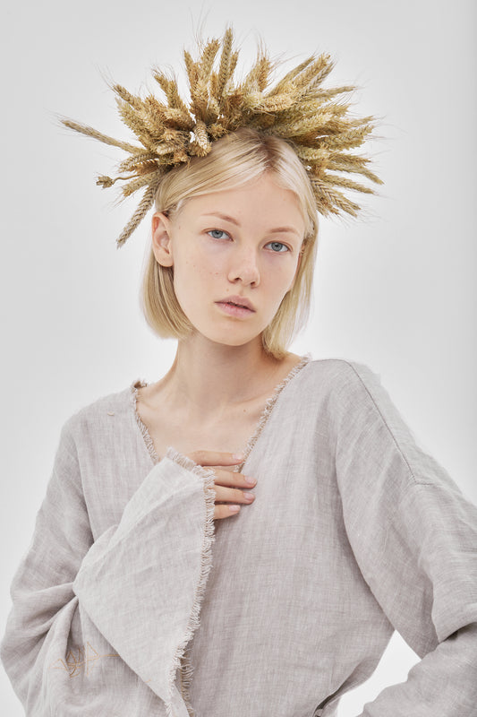 Boho style wrapped dress with belt