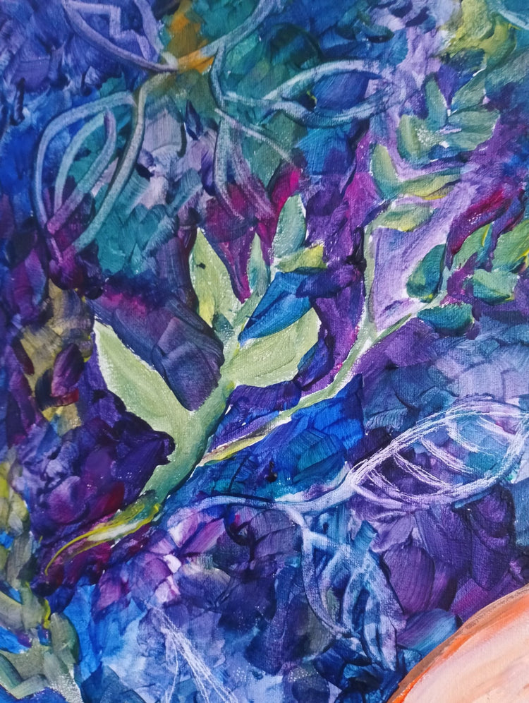 Acrylic painting Guardians of the Primordial Woods - stvoreno