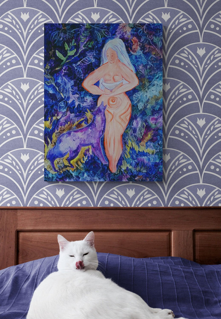 Acrylic painting Guardians of the Primordial Woods - stvoreno