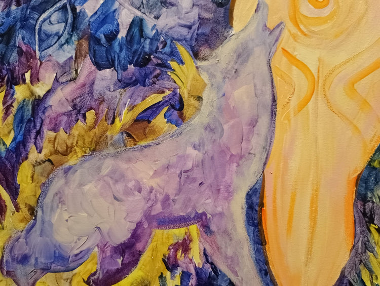 Acrylic painting Guardians of the Primordial Woods - stvoreno