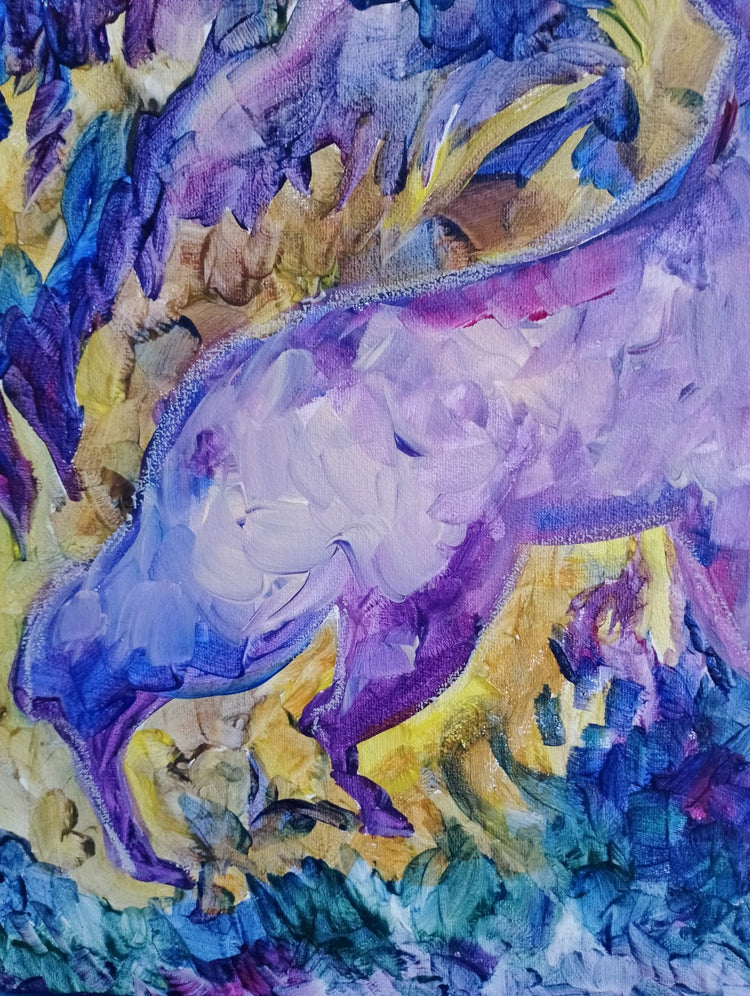 Acrylic painting Guardians of the Primordial Woods - stvoreno