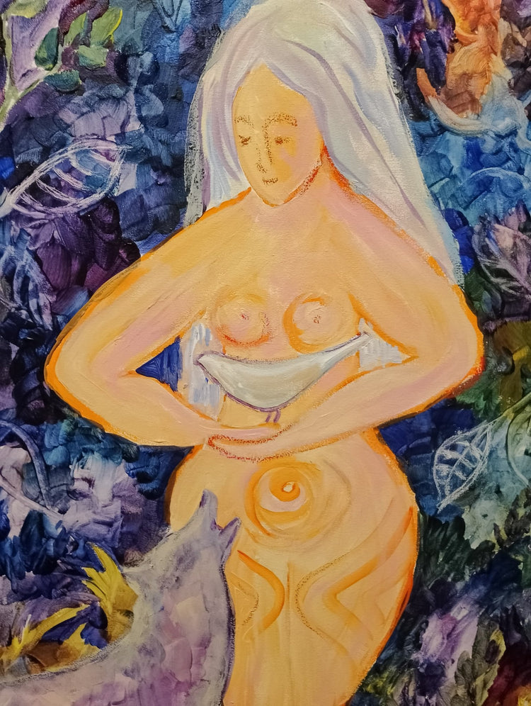 Acrylic painting Guardians of the Primordial Woods - stvoreno