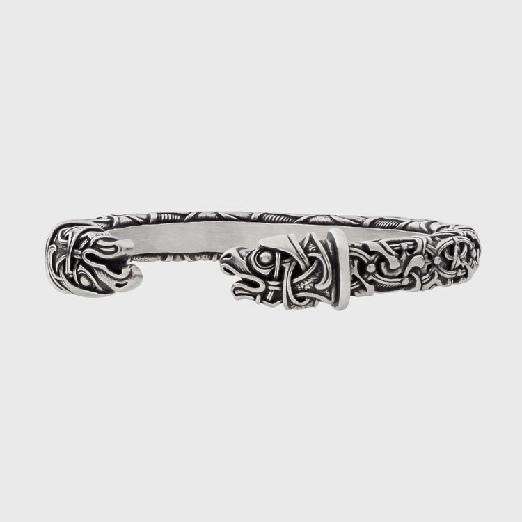 Viking Bracelet with Odin's Ravens in Oseberg Style