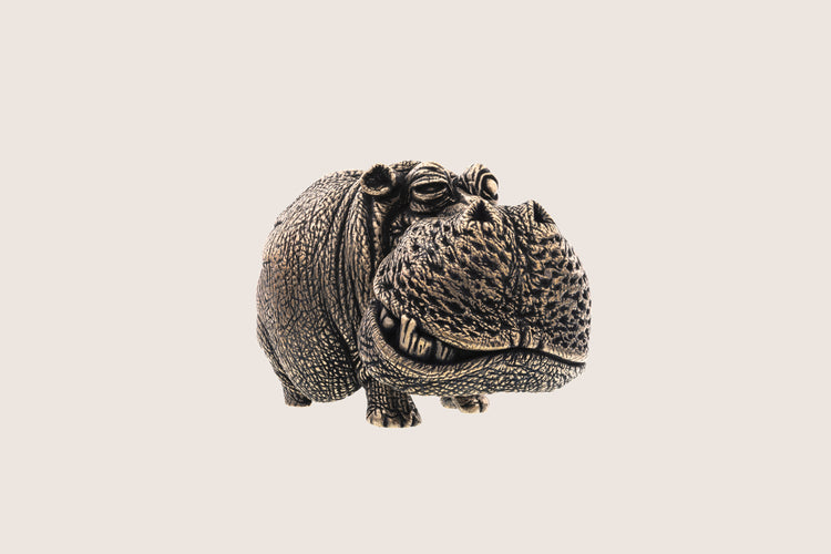 Bronze Mininature Figurine Hippopotamus