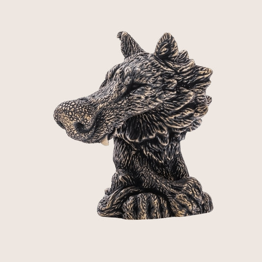 Bronze Wolf Figurine