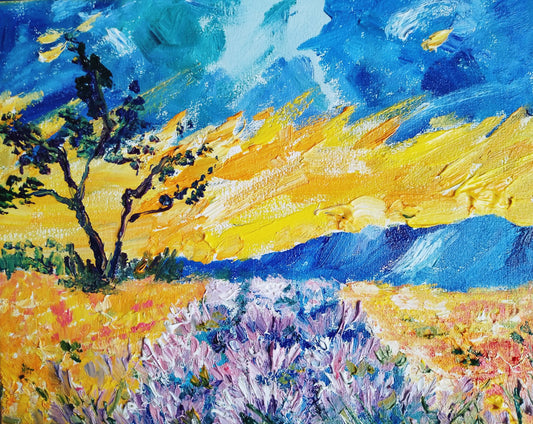 Oil painting Lavender field