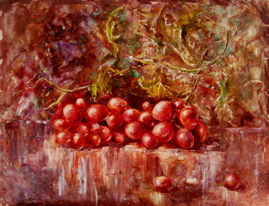 Oil painting Fall grapes