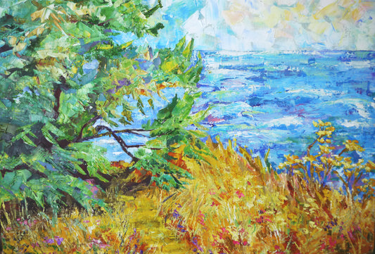 Oil painting Summer Beach