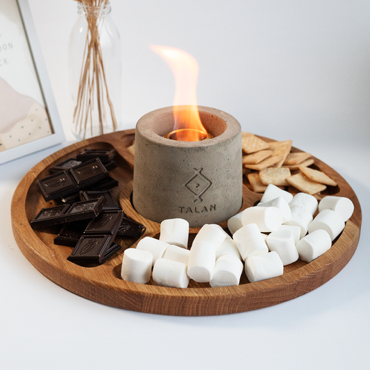 Concrete Bio Fireplace with Serving Tray