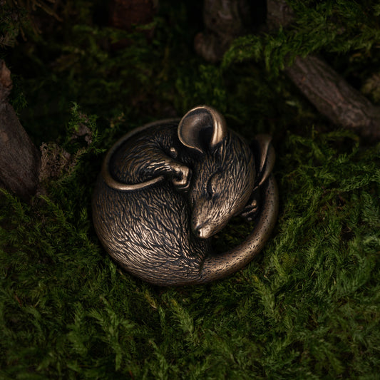 Bronze Miniature Sleeping Mouse