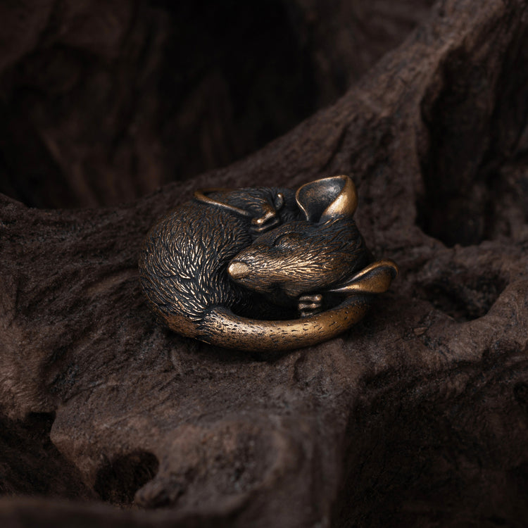 Bronze Miniature Sleeping Mouse
