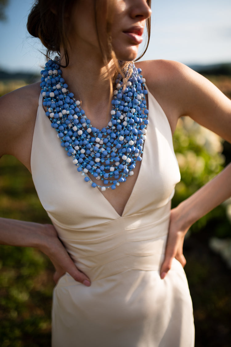 Dainty blue necklace