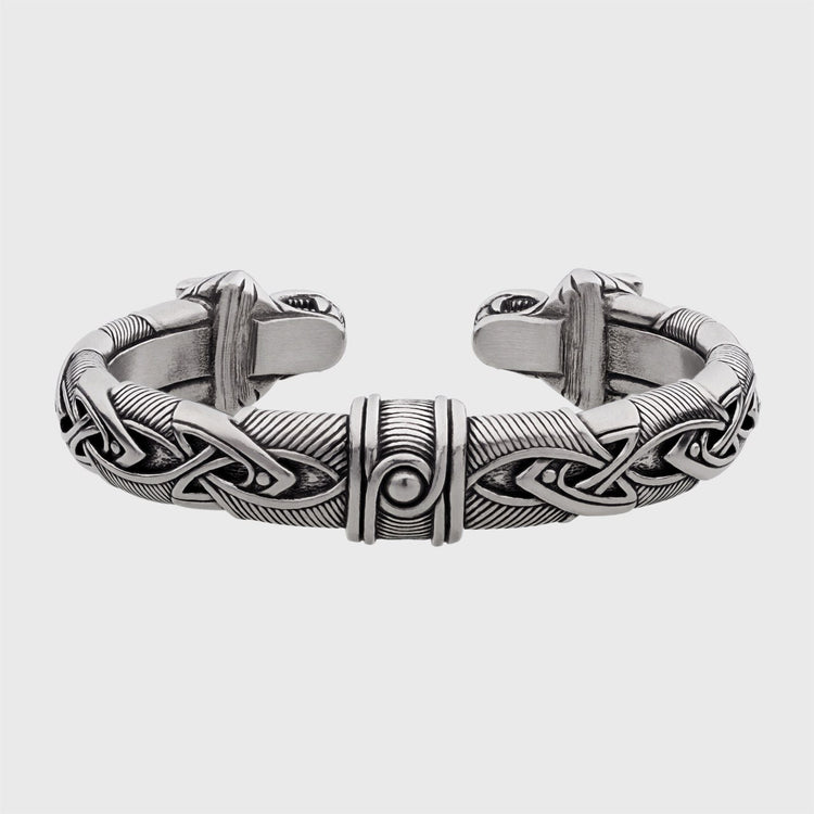 Viking Adjustable Bracelet with Wolf heads
