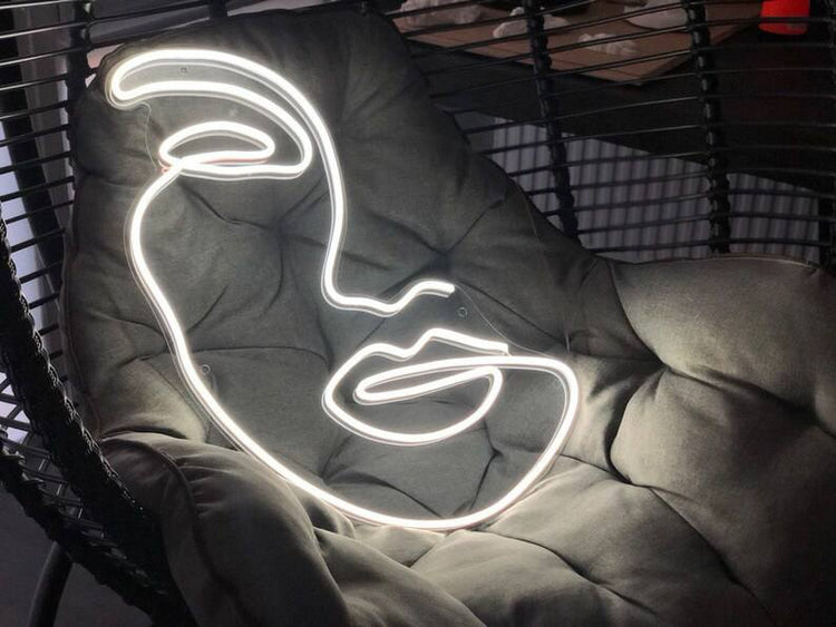 Neon sign Woman's Face