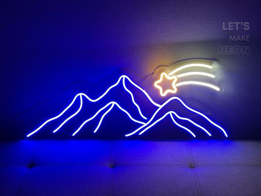 Neon sign Mountain starfall