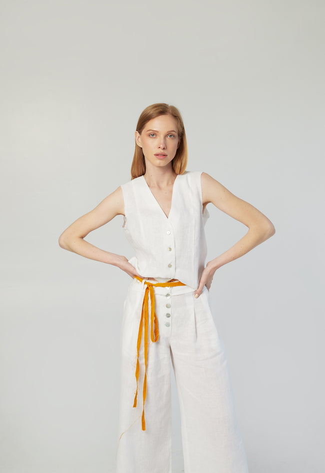 V Waist Palazzo Pants