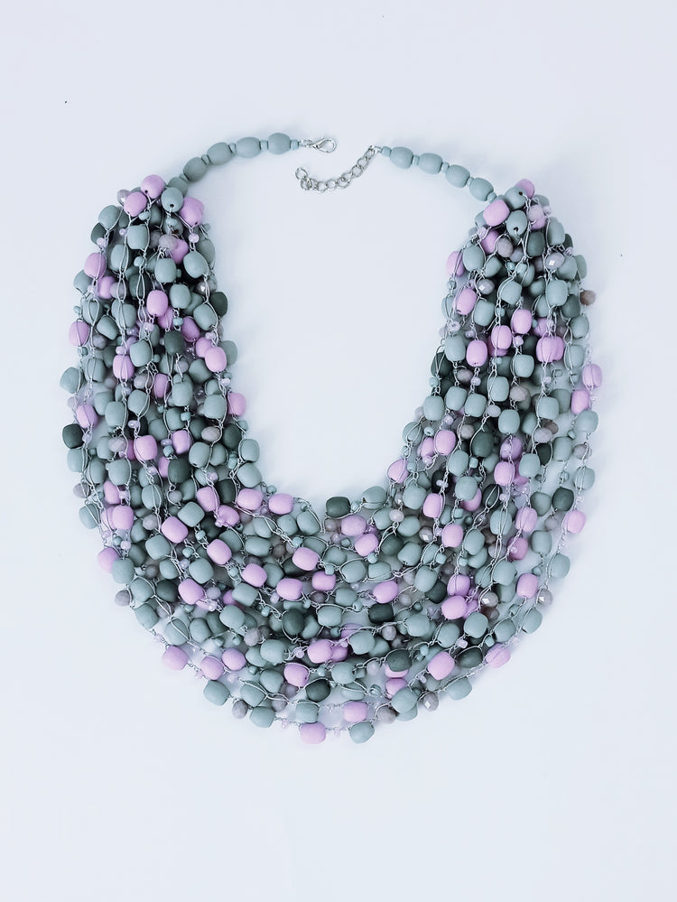 Matte gray-pink necklace