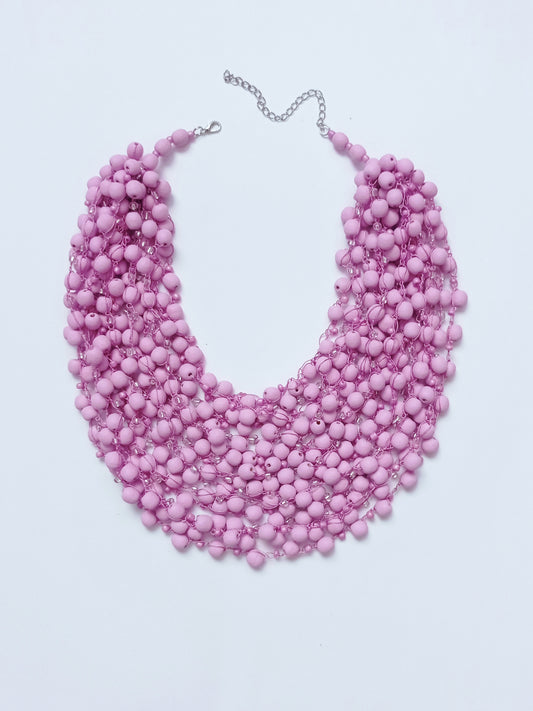 Pink necklace with matte beads