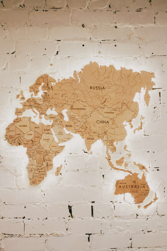 Wooden World Map XS