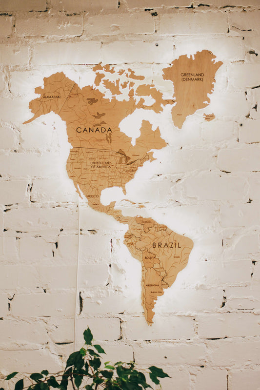 Wooden World Map XS