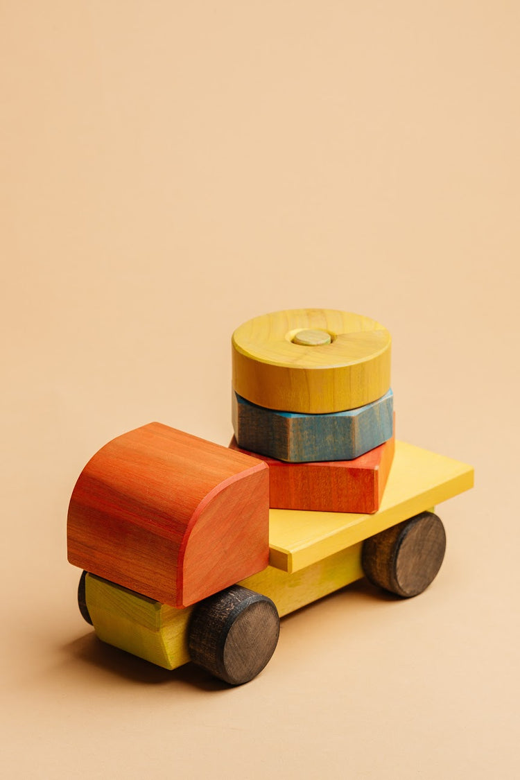 Wooden Toy Truck mini Small Pyramid