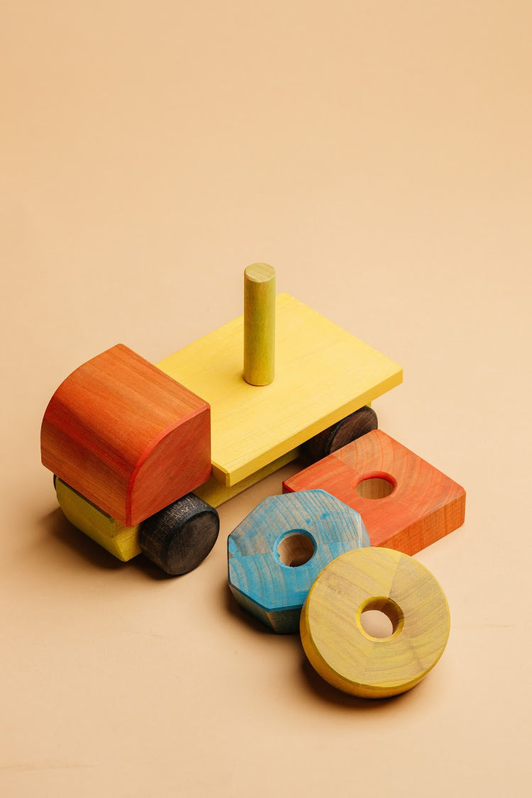 Wooden Toy Truck mini Small Pyramid